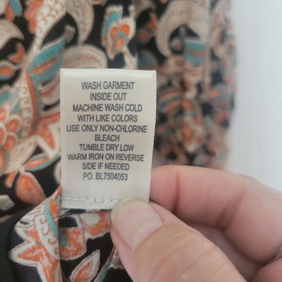 Tantrums Paisley Dress 100% rayon made in India Fall colors thanksgiving - Picture 6 of 8